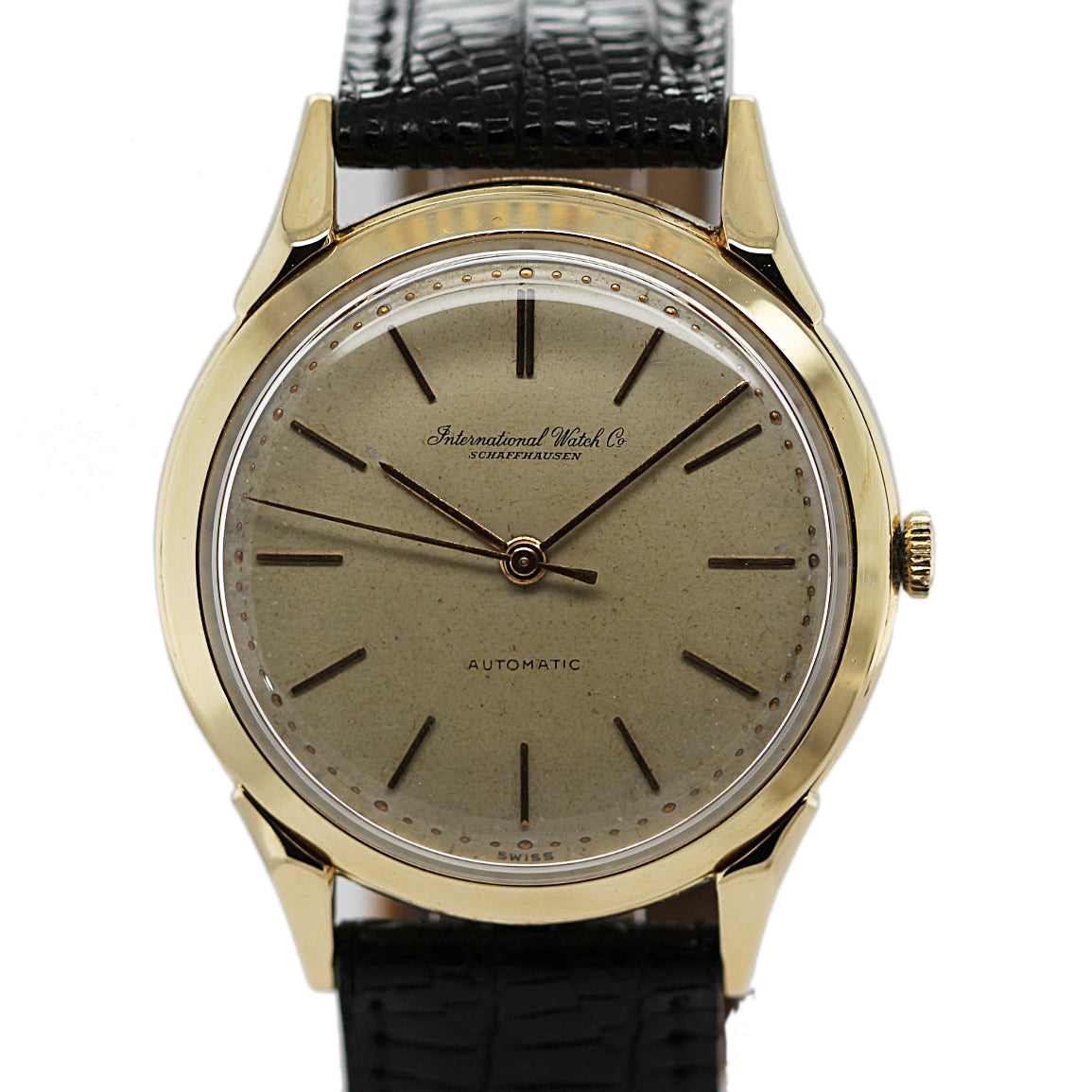 IWC Vintage Automatic Uhr 36mm Gelbgold 18kt Automatik Plexiglas