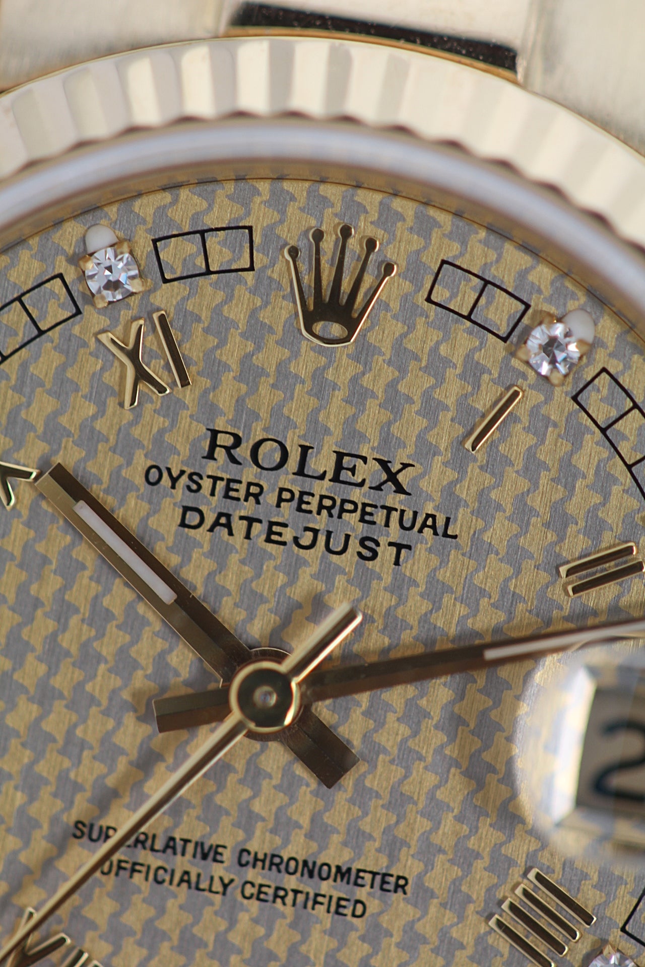 ROLEX<br>Datejust 31 Gold 18kt Houndstooth Diamonds Ref.68278