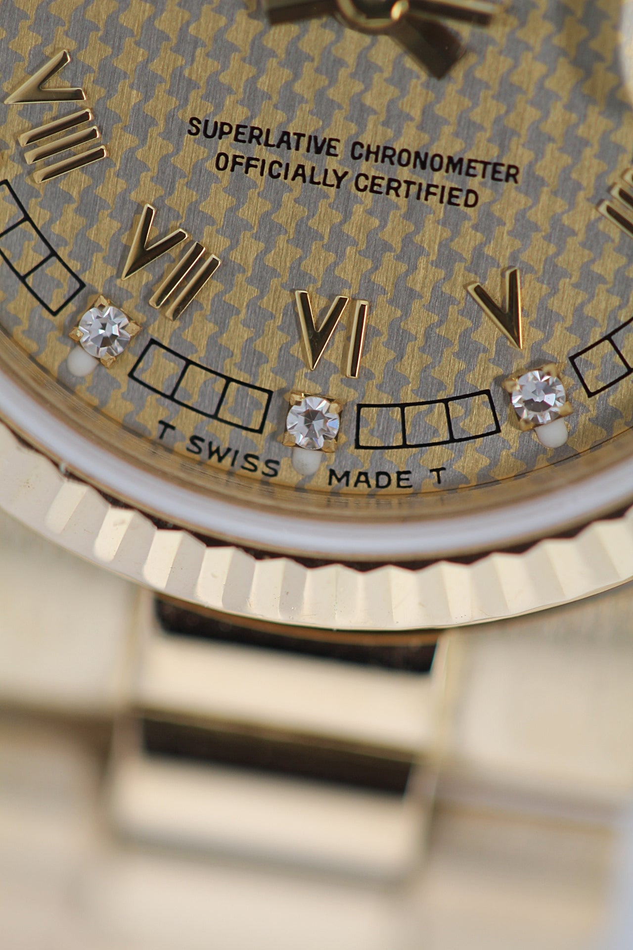 ROLEX<br>Datejust 31 Gold 18kt Houndstooth Diamonds Ref.68278